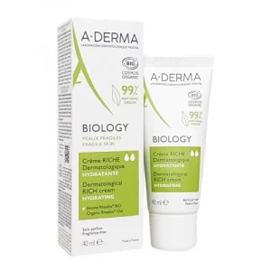 a-derma biology creme riche hydratante peaux fragiles 40ml