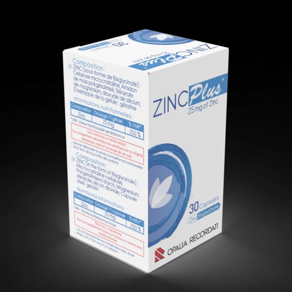 opalia zinc plus 25mg capsule bt/30