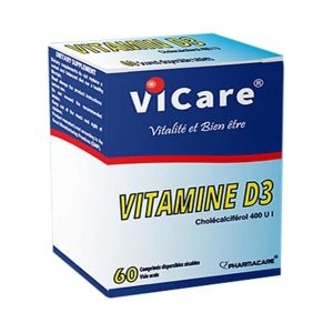 pharmacare vicare vitamine D3 400UI bt60 comprimes