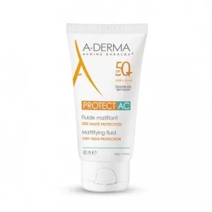 a-derma protect ac fluide matifiant spf50+, 40 ml