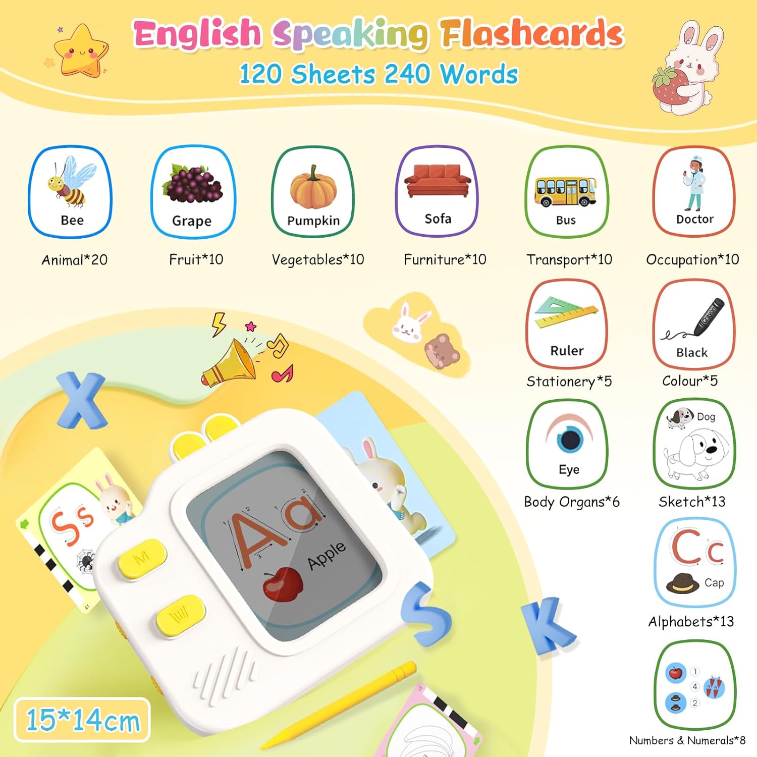 Apprendre l’alphabet avec les cartes éducatives parlantes Montessori Ulikey pour enfants de 2 à 6 ans – Image 2