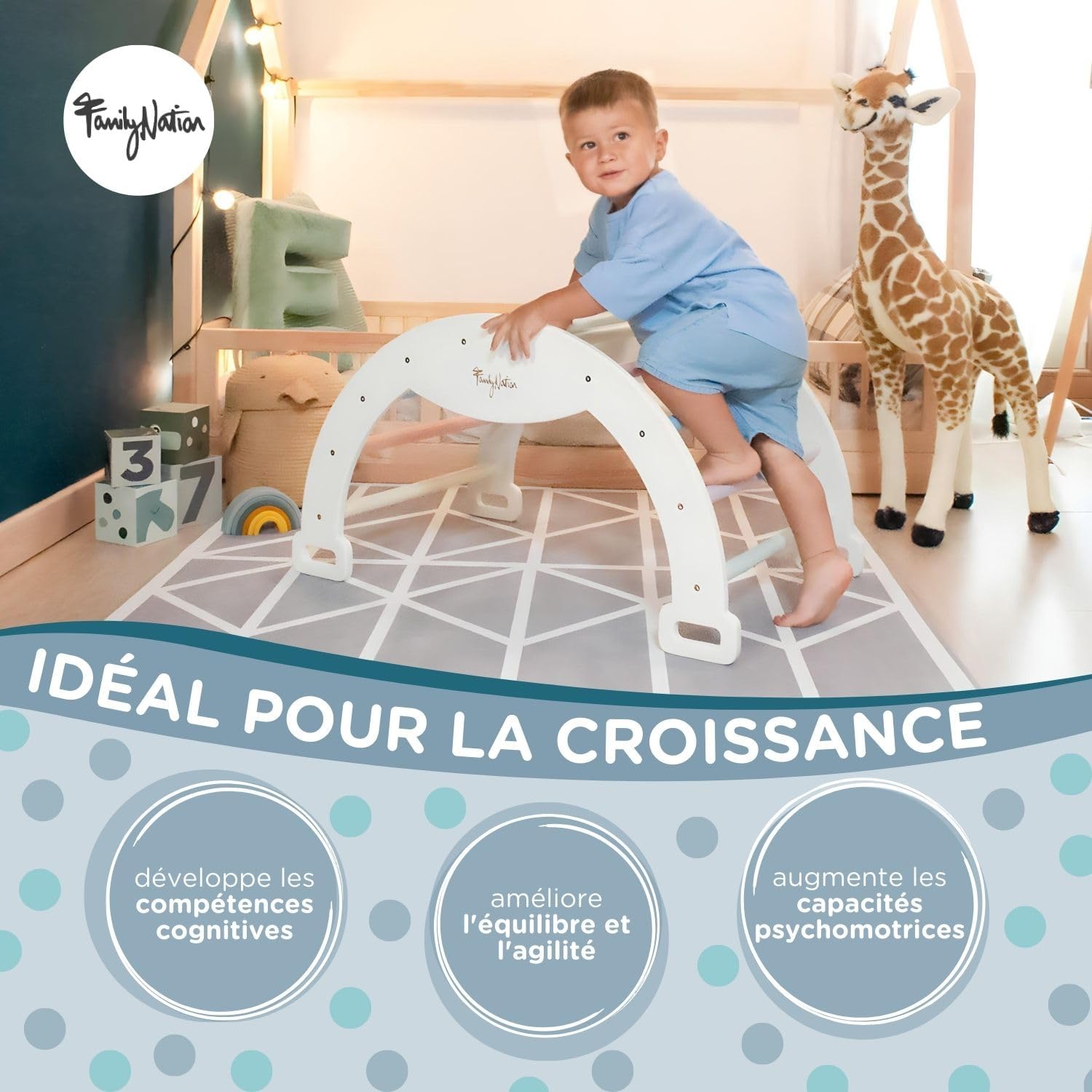 Arche Montessori bébé Cotton Candy : balançoire et escalade pour enfants 1+ ans – Image 2