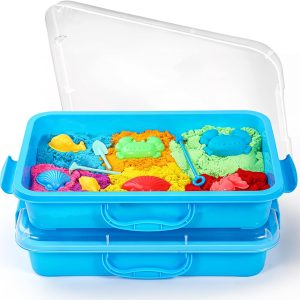 Bac sensoriel portable avec couvercle pour enfants