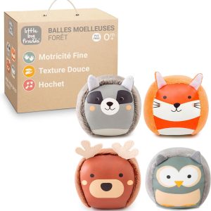 Balles sensorielles pour bébé avec grelots et textures variées