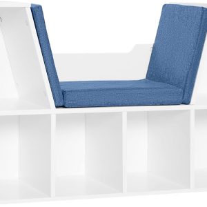 Banc bibliothèque Montessori 2 en 1 avec coussins, design contemporain
