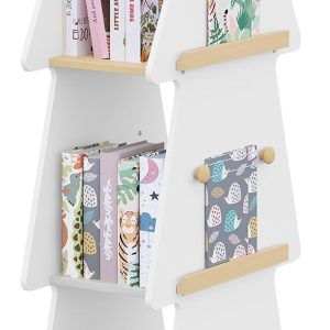 Bibliothèque Enfant Montessori Rotative en Forme d&rsquo;Arbre de Noël