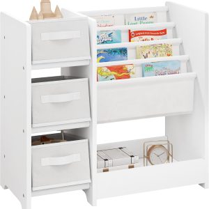 Bibliothèque Montessori Lestarain : rangement livres et jouets avec boîtes amovibles