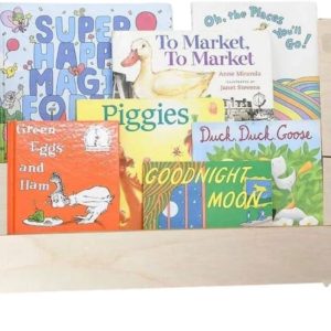 Bibliothèque Montessori Pekiedo SWEETME pour enfants : étagère à jeux et livres éducatifs en bois naturel