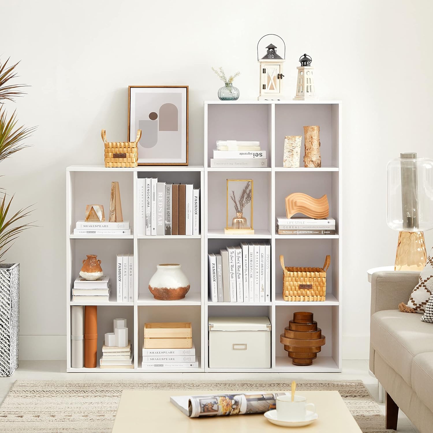 Bibliothèque Montessori VASAGLE blanche à 6 compartiments – Image 2