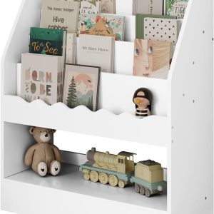 Bibliothèque Montessori WOLTU pour enfant en MDF blanc