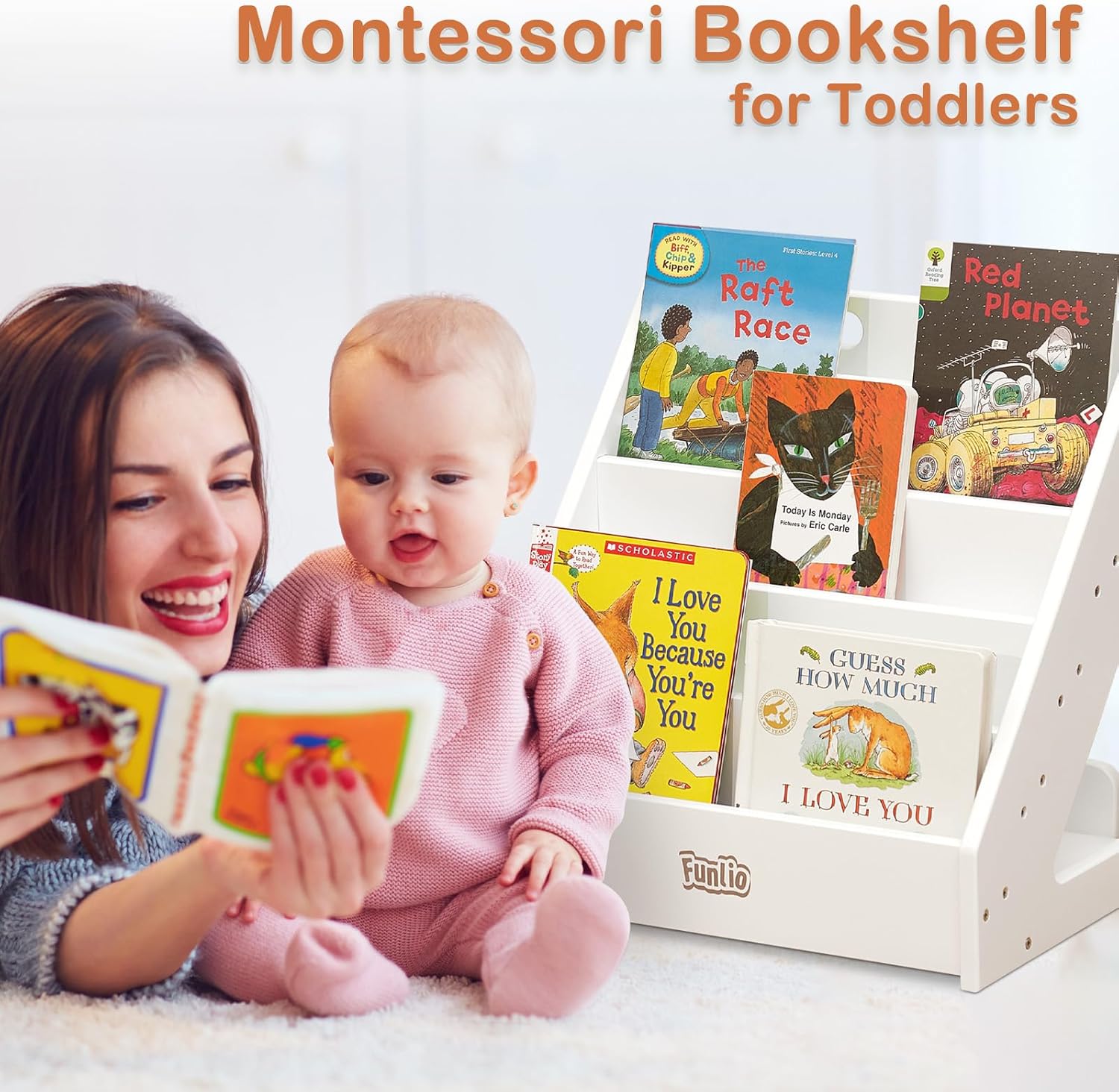 Bibliothèque Montessori en bois pour enfants de 1 à 5 ans – Image 3