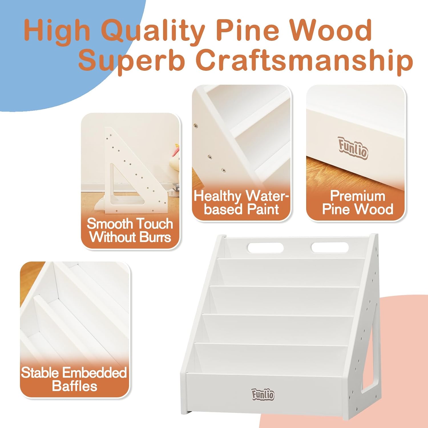 Bibliothèque Montessori en bois pour enfants de 1 à 5 ans – Image 4