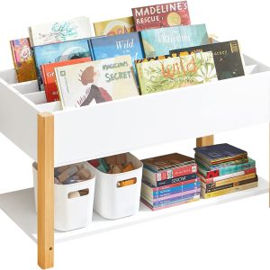 « Bibliothèque Montessori pour Enfants – Meuble de Rangement Multifonctionnel SoBuy KMB35-W »