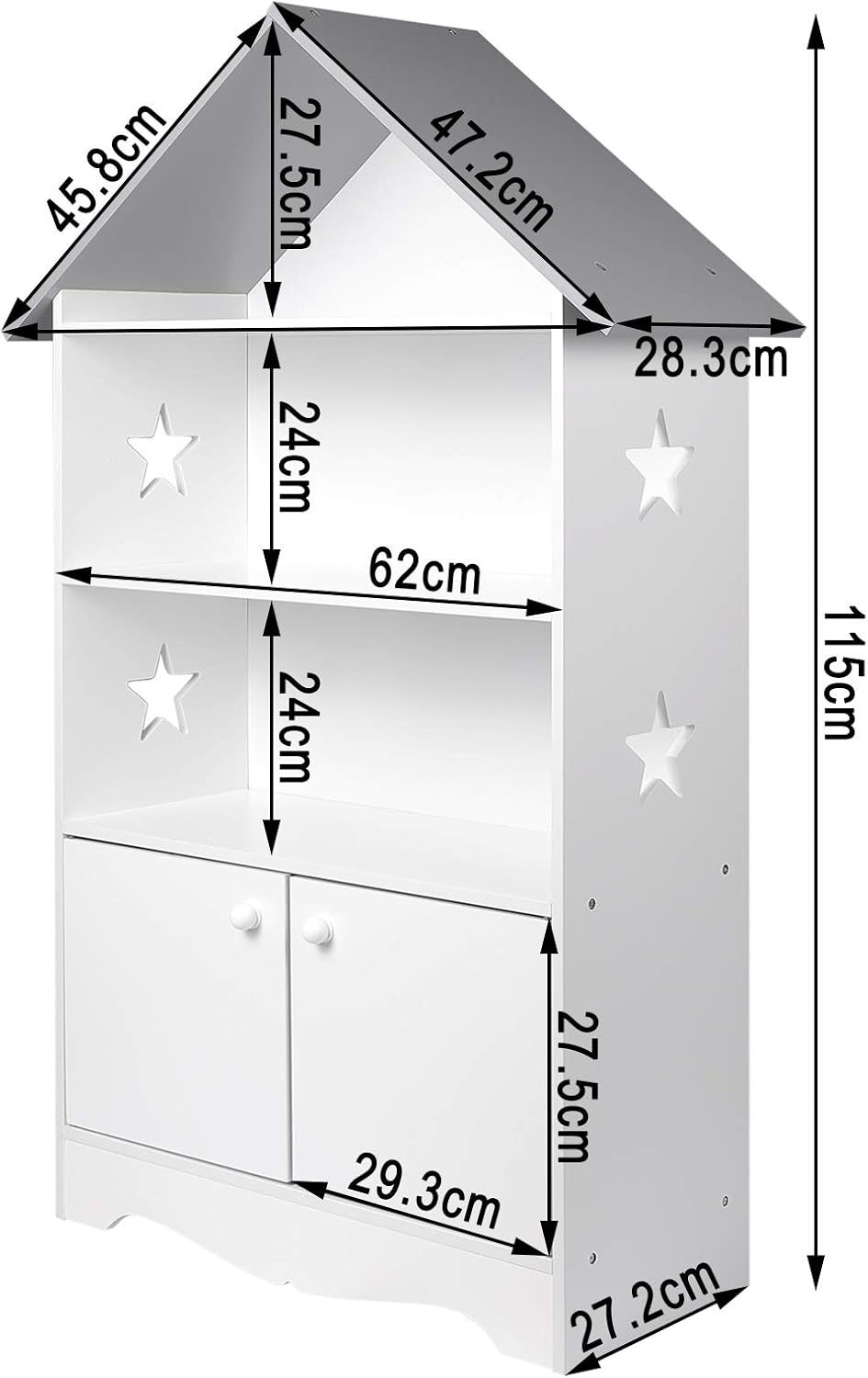 Bibliothèque Montessori pour enfants WOLTU KR006 : étagère en bois avec porte verrouillable – Image 3