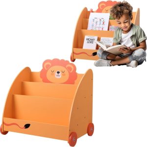 Bibliothèque Montessori pour enfants : rangement de livres et jouets