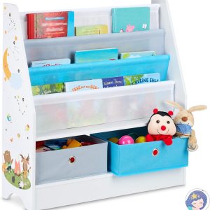 Bibliothèque Montessori relaxdays pour enfants avec motif animaux
