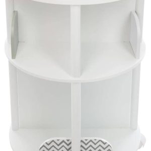 Bibliothèque enfant ronde Montessori Atmosphera blanc et gris H59 cm