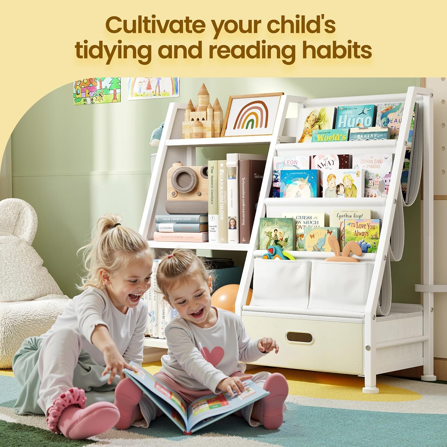 Bibliothèque montessori avec étagères et tiroir pour enfants – Image 5