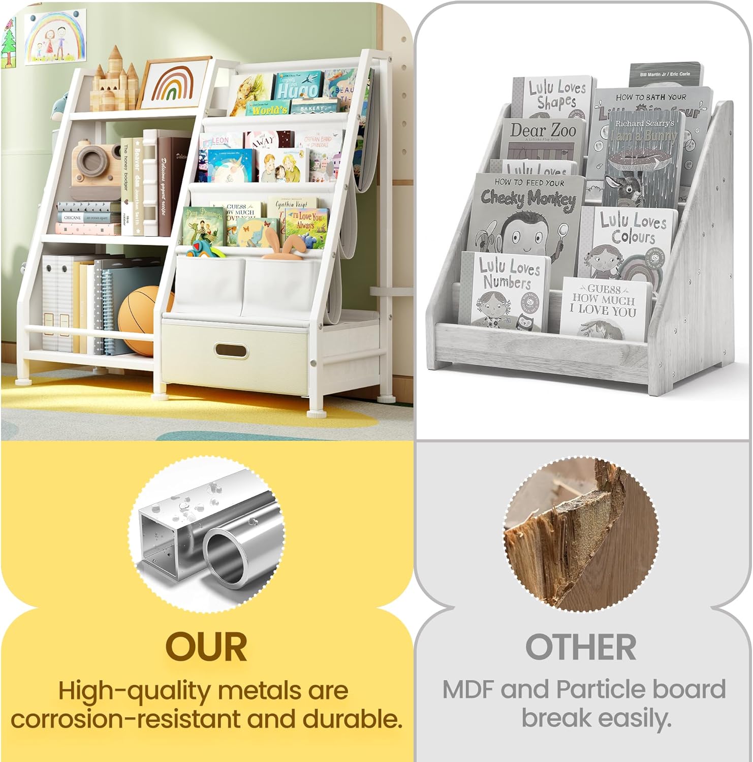 Bibliothèque montessori avec étagères et tiroir pour enfants – Image 6