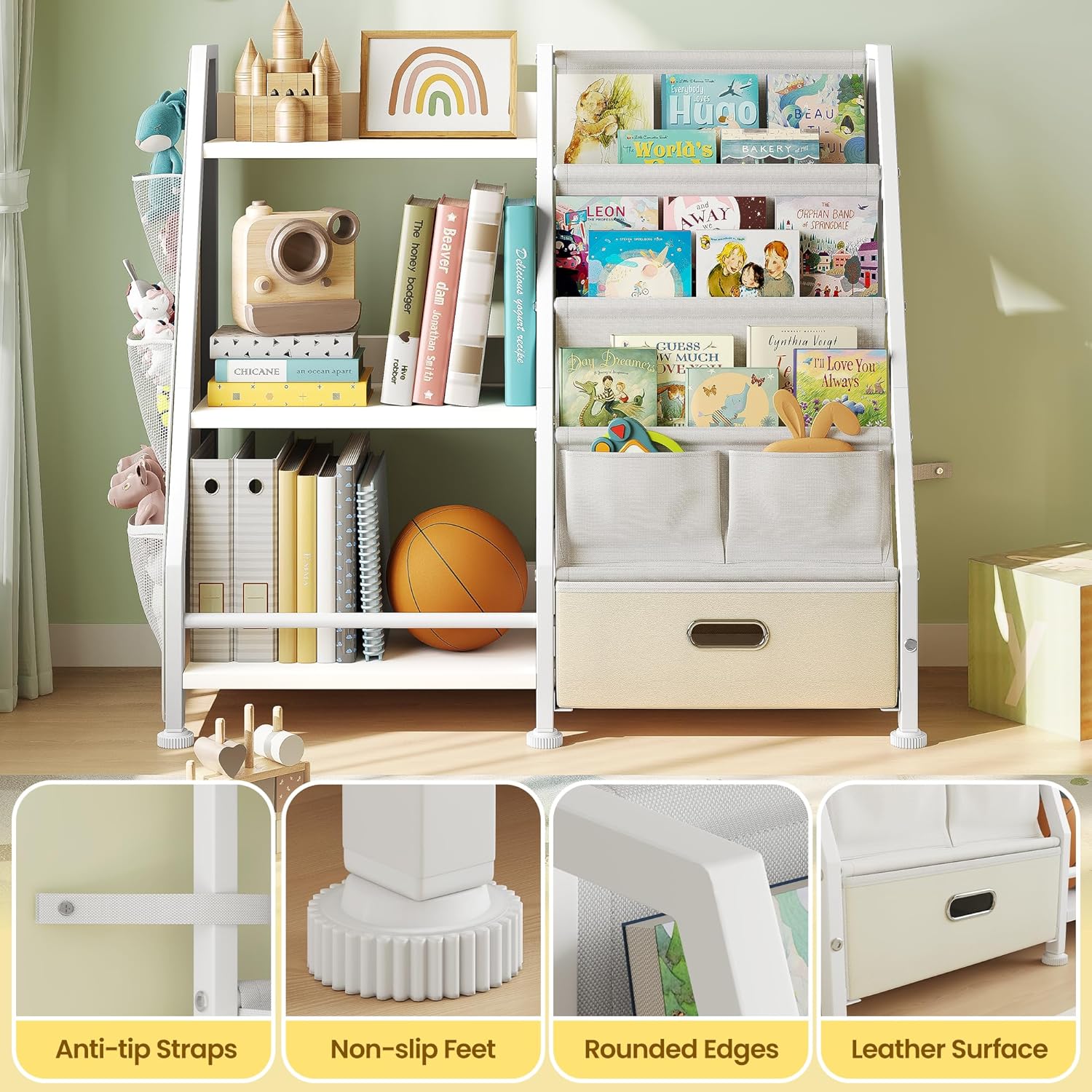 Bibliothèque montessori avec étagères et tiroir pour enfants – Image 7