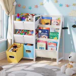 Bibliothèque montessori avec rangement pour chambre d&rsquo;enfant