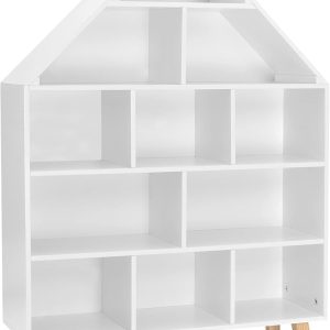 Bibliothèque montessori pour enfants WOLTU : rangement et porte-jouets en forme de maison