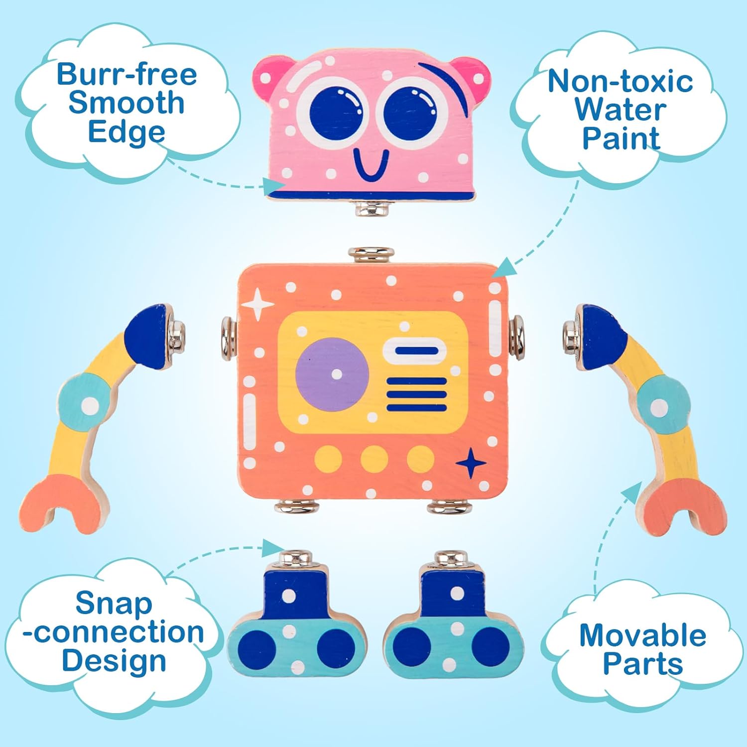 Bloc de construction Montessori : Jouet éducatif pour la motricité fine dès 3 ans – Image 2