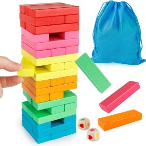 Blocs d’empilement colorés Montessori : le jeu sensoriel éducatif idéal