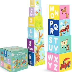 Blocs empilables Montessori boppi pour enfants : apprendre l&rsquo;alphabet avec plaisir