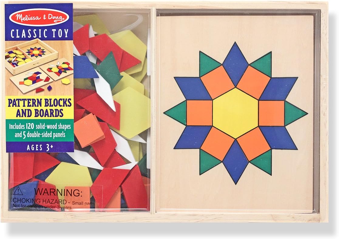 Blocs et Planches de Motifs Montessori : Jouet d’Apprentissage en Bois pour Enfants de 3-6 ans