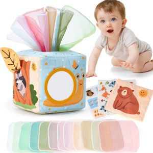 jouet bébé boîte à mouchoirs sensorielle montessori 6 mois