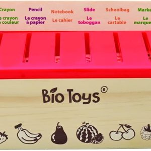 Boîte de tri en bois Montessori Lexibook : apprendre l&rsquo;alphabet avec les animaux Biotoys
