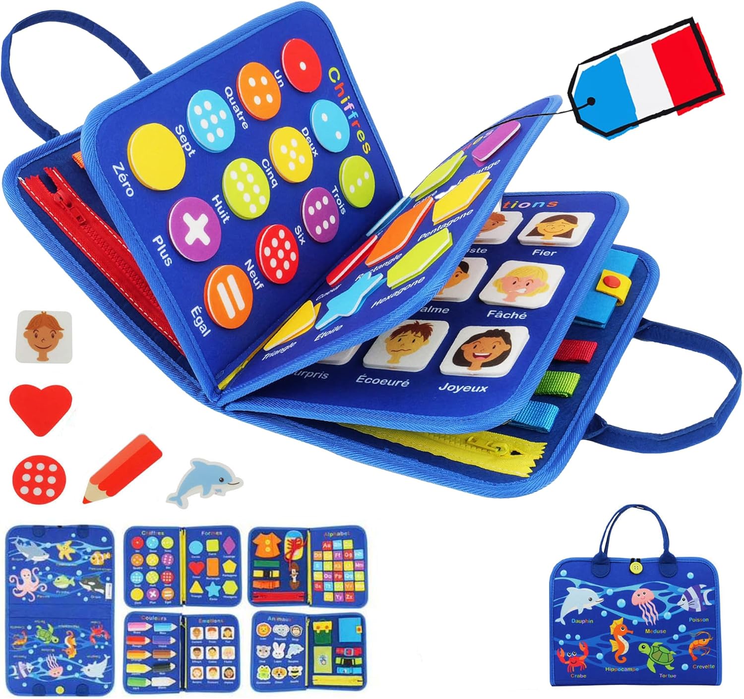 Busy Board Montessori : Jouet Éducatif Sensoriel 9-en-1 pour Enfants de 2 à 5 ans