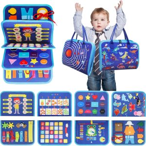 Busy board Montessori 4 couches pour l’apprentissage de la motricité fine chez les enfants