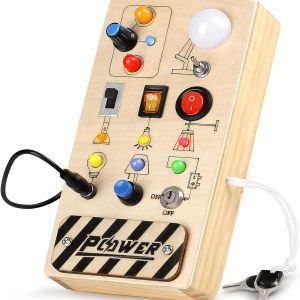 Busy board Montessori Dinorun : jeux éducatifs en bois pour motricité fine, idéal pour les 2-4 ans