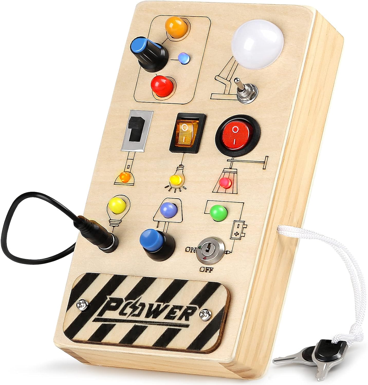 Busy board Montessori Dinorun : jeux éducatifs en bois pour motricité fine, idéal pour les 2-4 ans