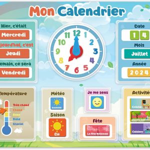 Calendrier éducatif Montessori SmartPanda pour enfants : apprendre le temps en jouant
