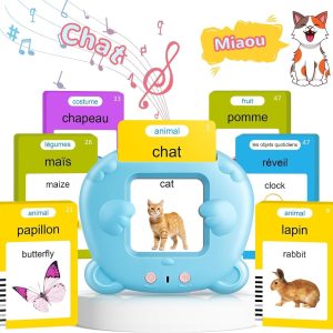 Carte flash parlante Montessori : apprendre l&rsquo;alphabet et 224 mots en français et anglais