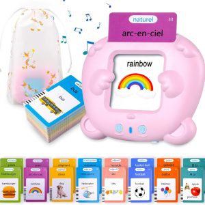 Cartes flash parlantes Montessori pour l&rsquo;apprentissage bilingue des 2-6 ans