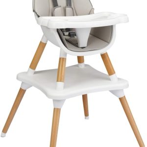 Chaise haute bébé 4 en 1 Montessori convertible avec plateau réglable