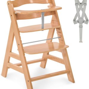 Chaise haute bébé Montessori Hauck Alpha Plus en bois évolutif dès 6 mois