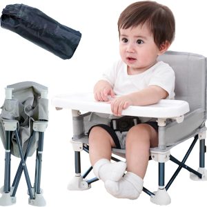 Chaise haute bébé Montessori portable et pliable JIAMIAN – Gris