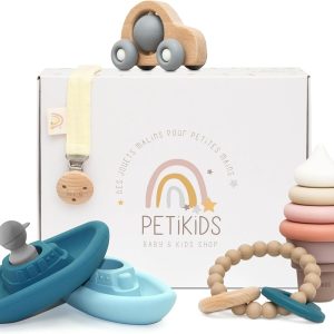 Coffret d&rsquo;éveil Montessori en bois et silicone pour bébés 3-36 mois
