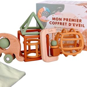 Coffret naissance Montessori : jouets d&rsquo;éveil mixtes pour bébé de 3 mois à 3 ans