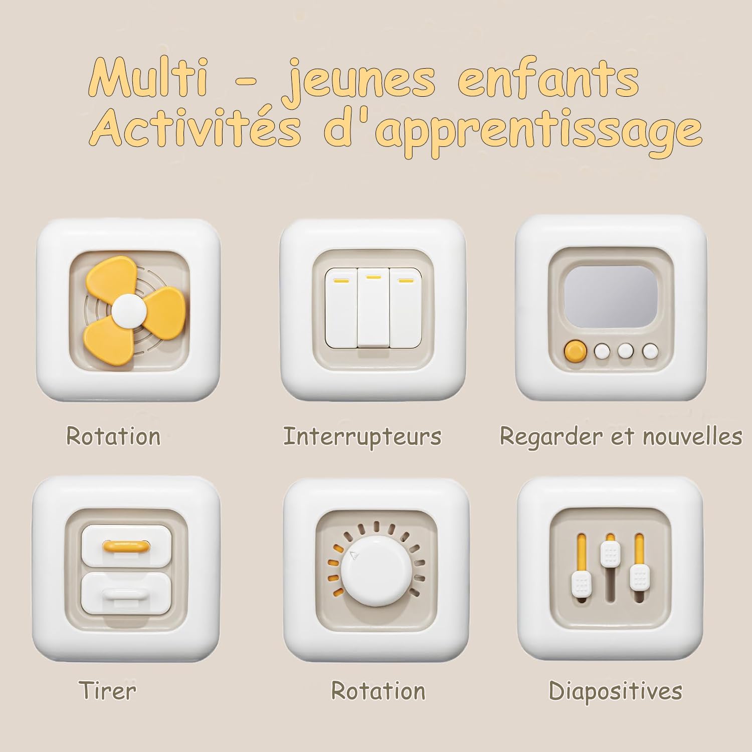 Cube d’activité Montessori Loyzico 6 en 1 pour bébés de 1 à 3 ans – Image 2