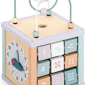 Cube d&rsquo;activité Montessori en bois Navaris pour enfants de plus de 18 mois