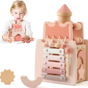 Cube d&rsquo;activité Montessori en bois pour bébé fille : le cadeau idéal pour développer la motricité