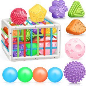 Cube d&rsquo;activité sensoriel Montessori : le cadeau parfait pour bébé de 1 à 2 ans