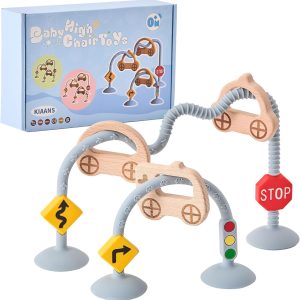 Cube d&rsquo;activité sensoriel pour bébé avec ventouse et boulier Montessori