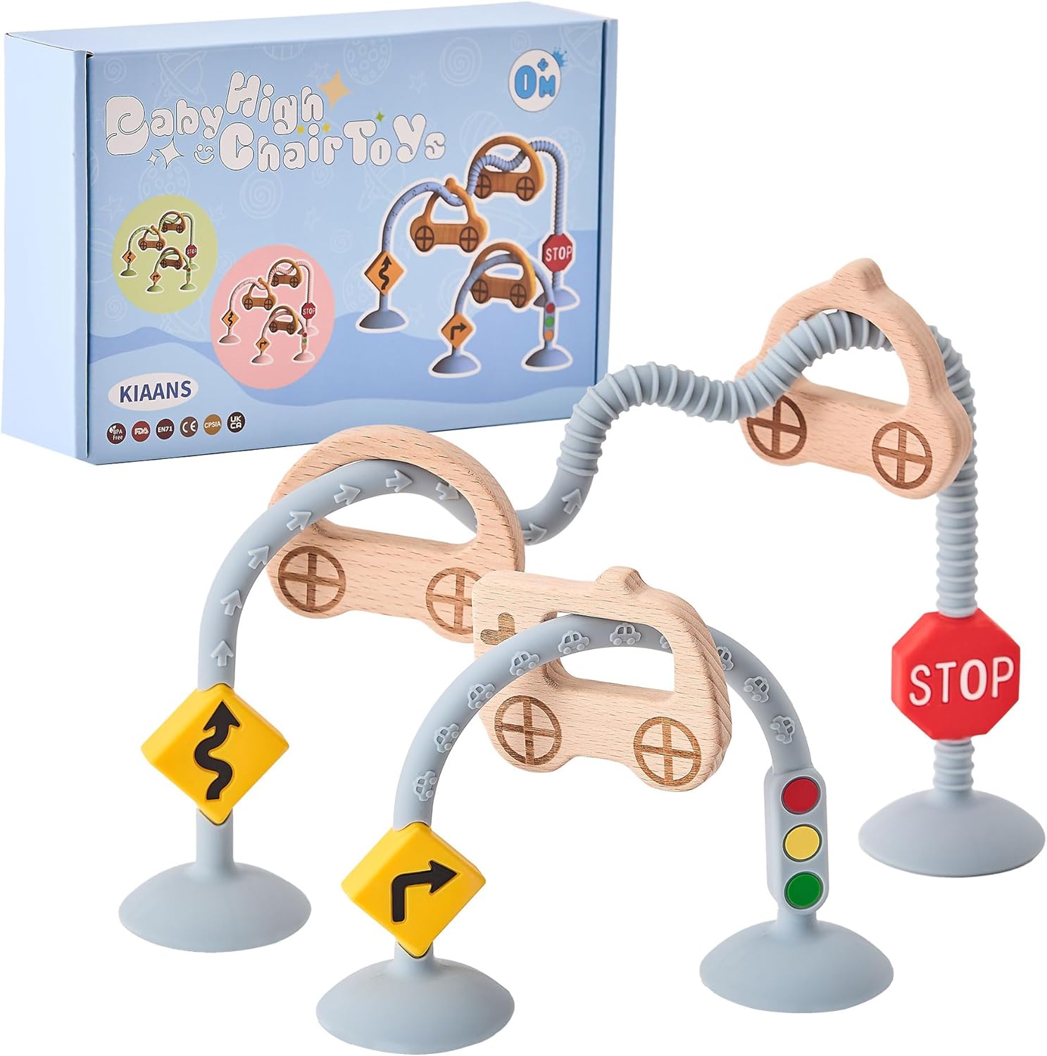 Cube d’activité sensoriel pour bébé avec ventouse et boulier Montessori